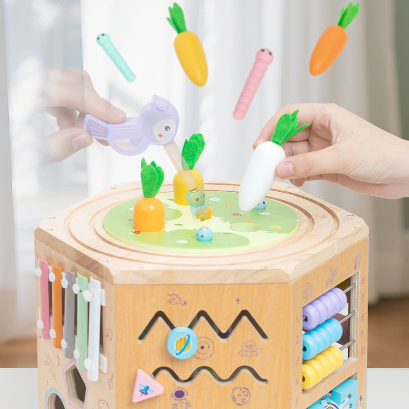 CPC CE Wooden Multi-functional Bead Maze Busy Box Treasure Chest