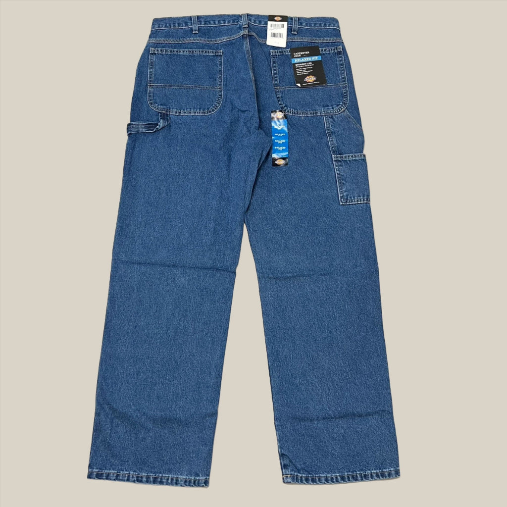 DICKIES Relaxed Fit Carpenter Jean Mns Sz 46X30 Stonewashed Indigo Blue 19294SNB