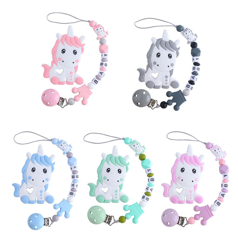 Teething Silicone Pacifier Clip With Toy