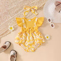 Candy Color Flower Print Pleated Cake Jumpsuit