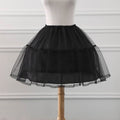 Black Lolita Petticoat Skirt | Kids 42cm Voluminous Tulle Underskirt for Dress-Up & Performance