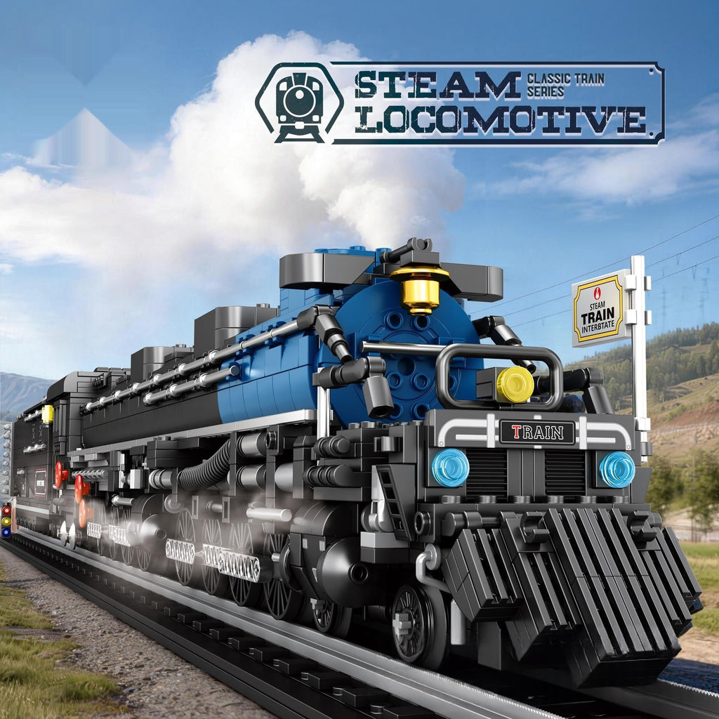 Steam Locomotive Train High-speed Rail Track Toy Building Blocks