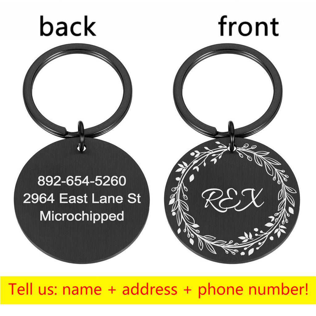 Round Metal Pet Brand Titanium Steel Brand