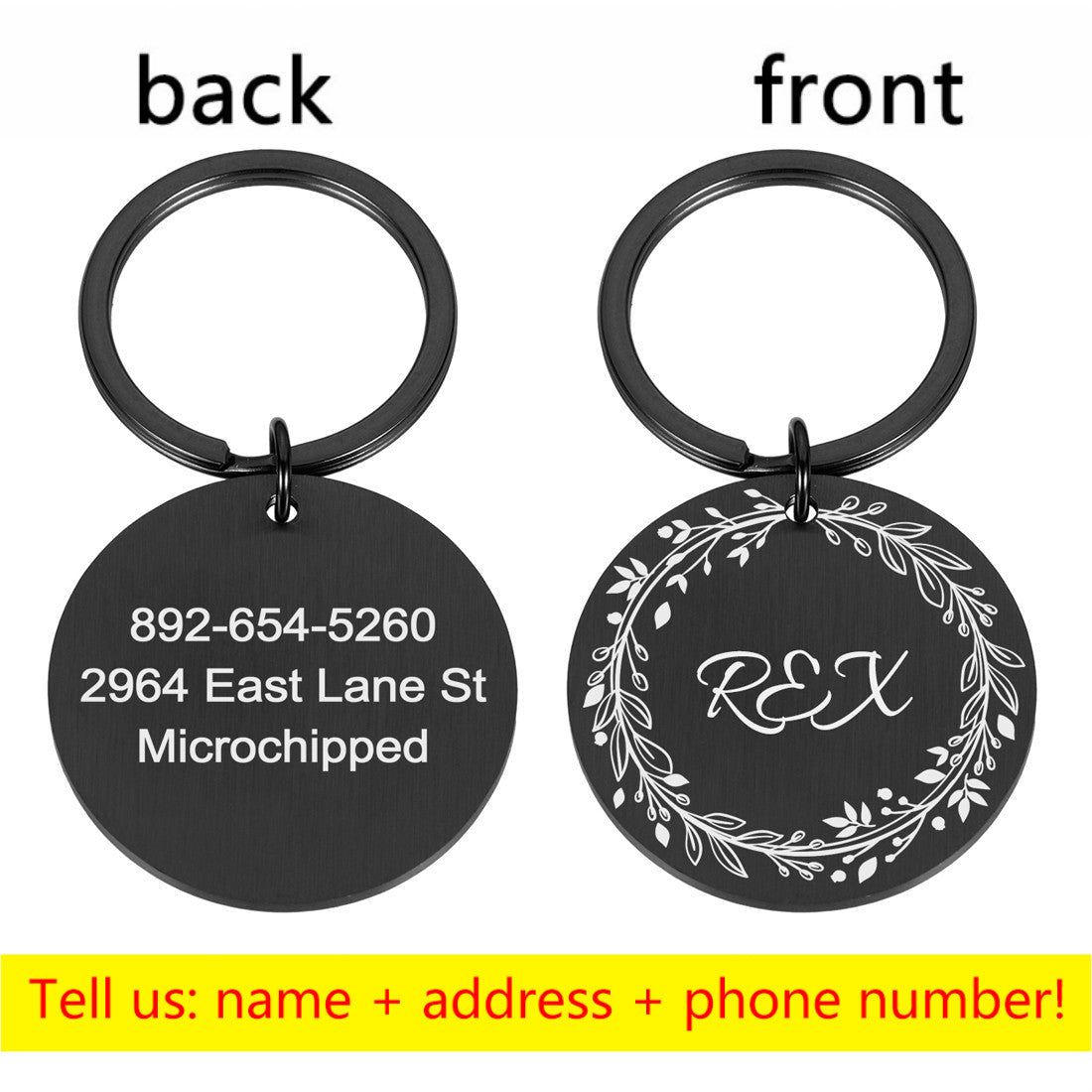Round Metal Pet Brand Titanium Steel Brand