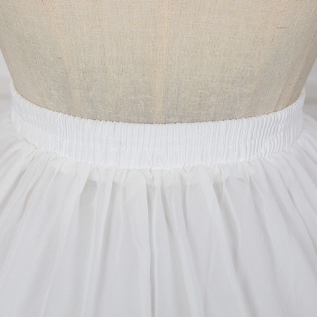 Black Lolita Petticoat Skirt | Kids 42cm Voluminous Tulle Underskirt for Dress-Up & Performance