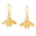 Dangling Bumble Bee Earrings in 14K Gold