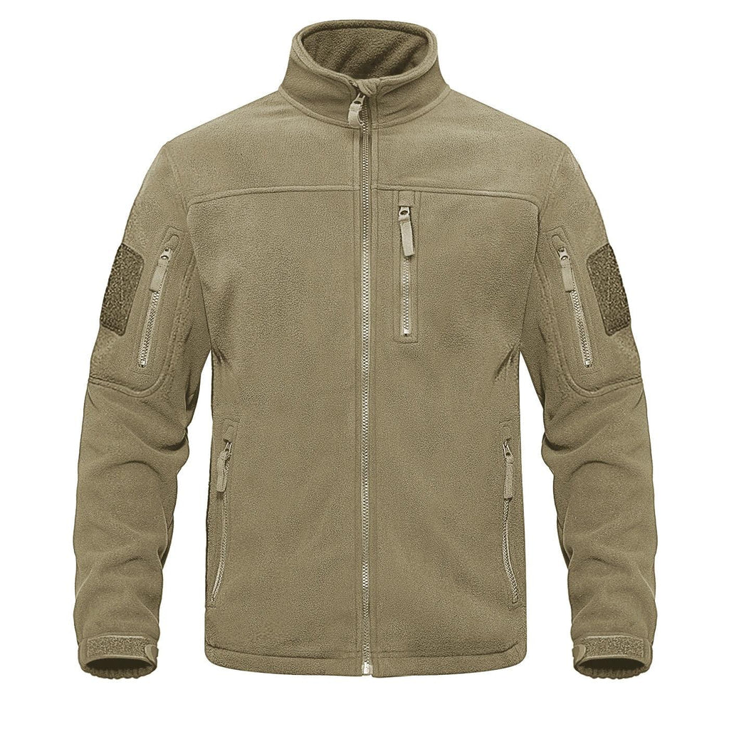 Dark Blue Warm Multi-Pockets Outdoor Tactical Fleece Jacket Soft Unique Style Jacket Work Coats Men's Windbreaker Jacket Sport Hiking Coat For Winter And Autumn