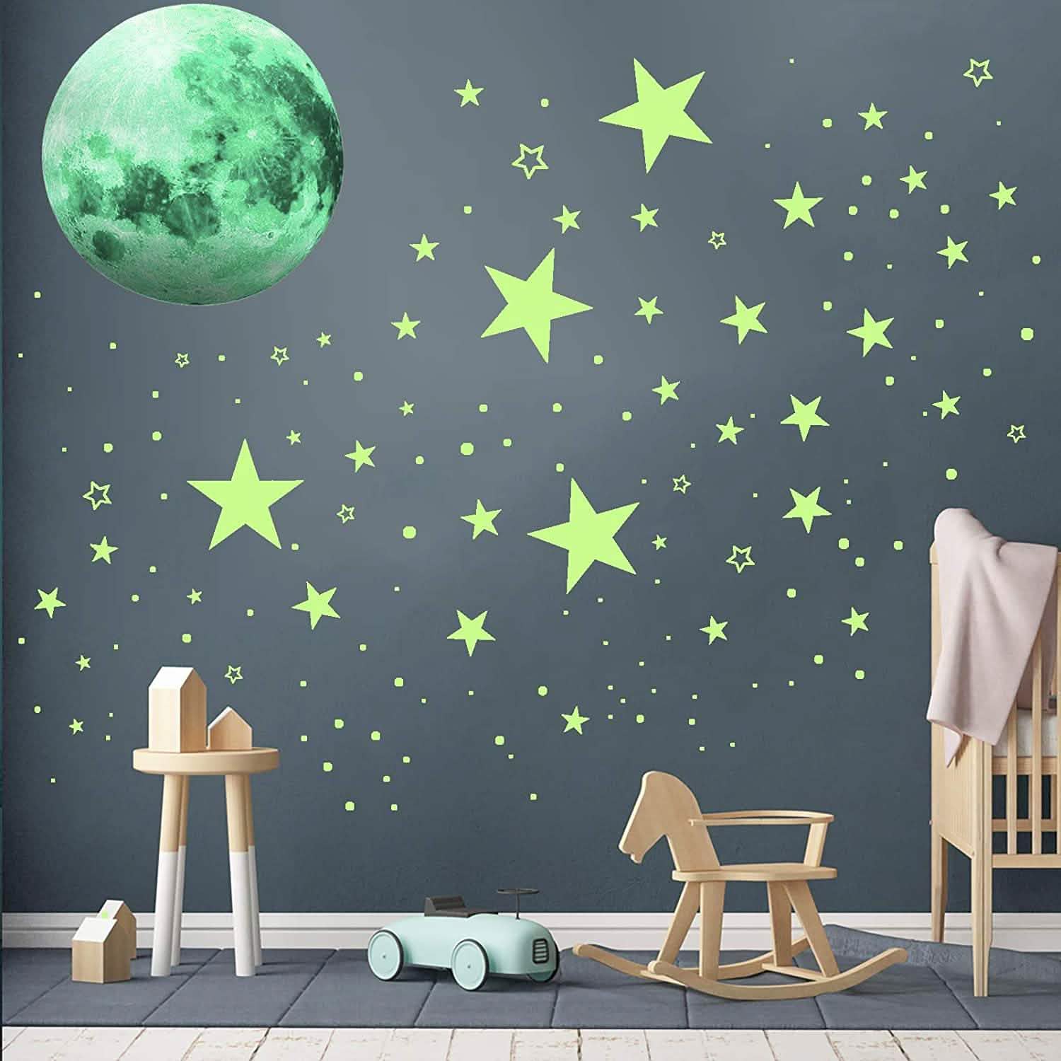 Dark Star Glow and Moon Wall Sticker