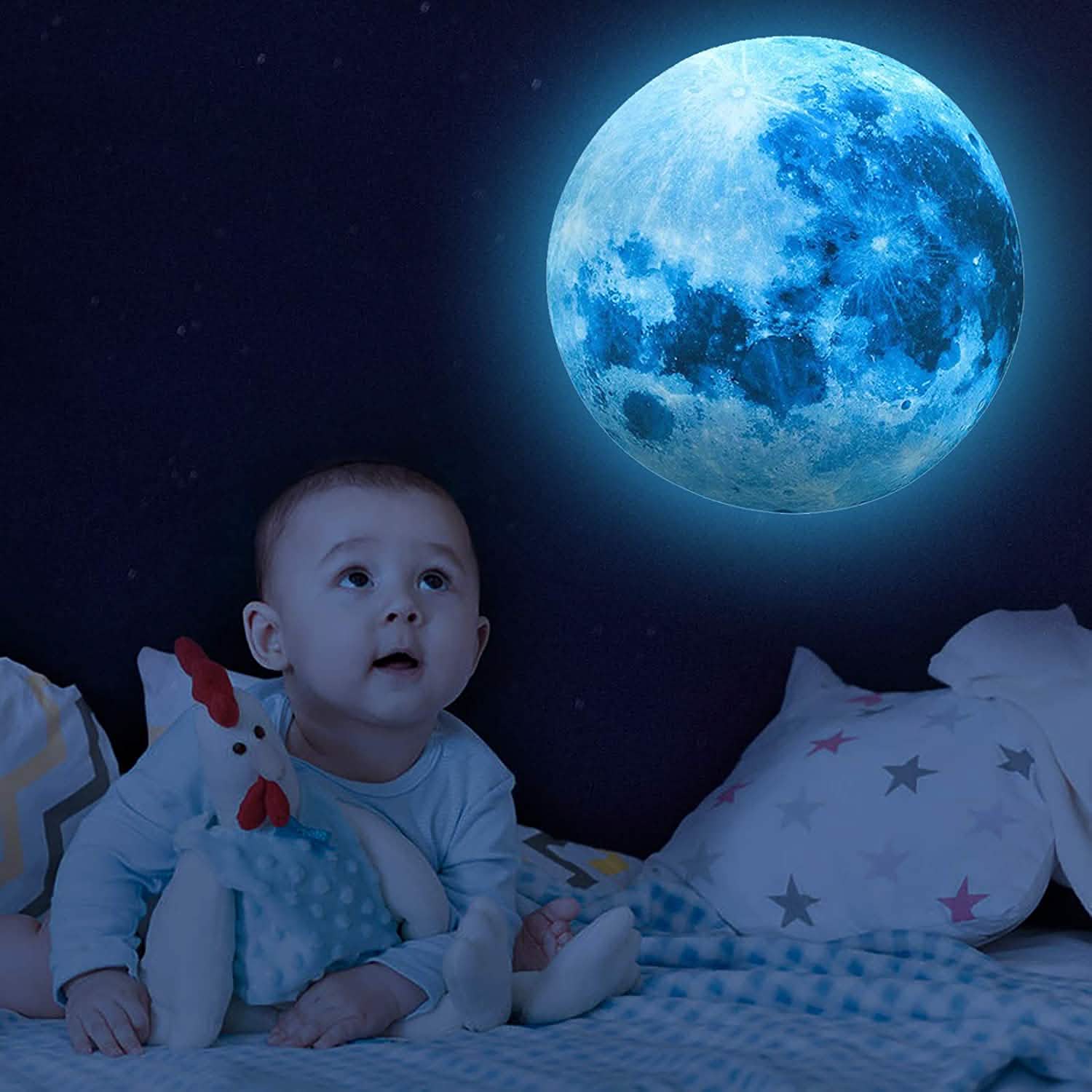 Dark Star Glow and Moon Wall Sticker