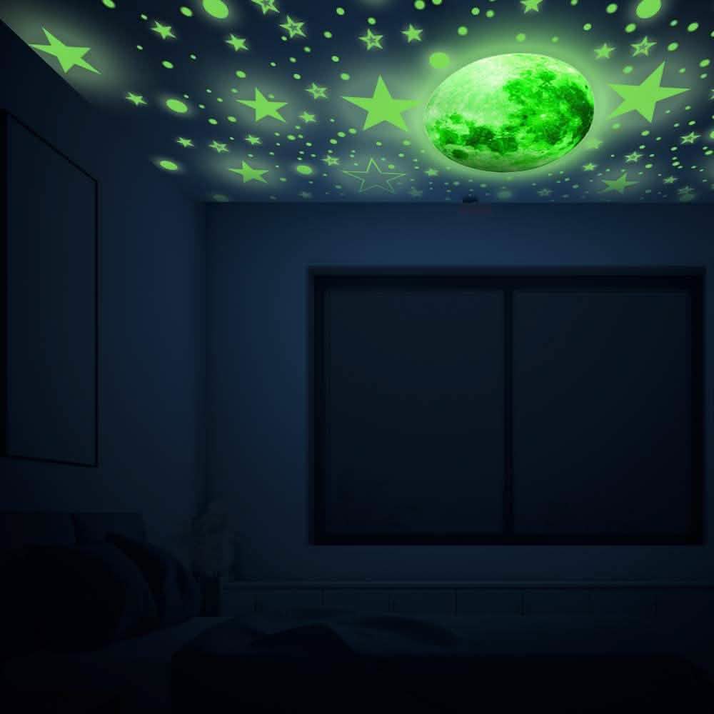 Dark Star Glow and Moon Wall Sticker