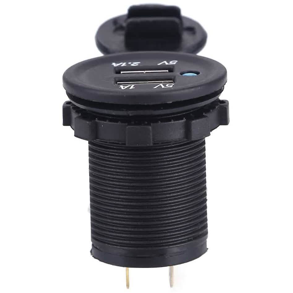 DC 5V 3.1A Dual USB Charger Socket Waterproof Power Outlet with Blue LED