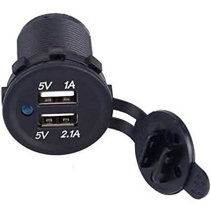 DC 5V 3.1A Dual USB Charger Socket Waterproof Power Outlet with Blue LED
