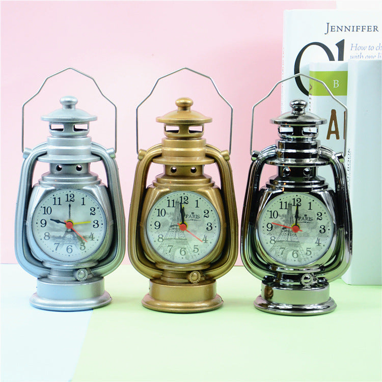 Creative Retro Table Oil Lamp Alarm Clock