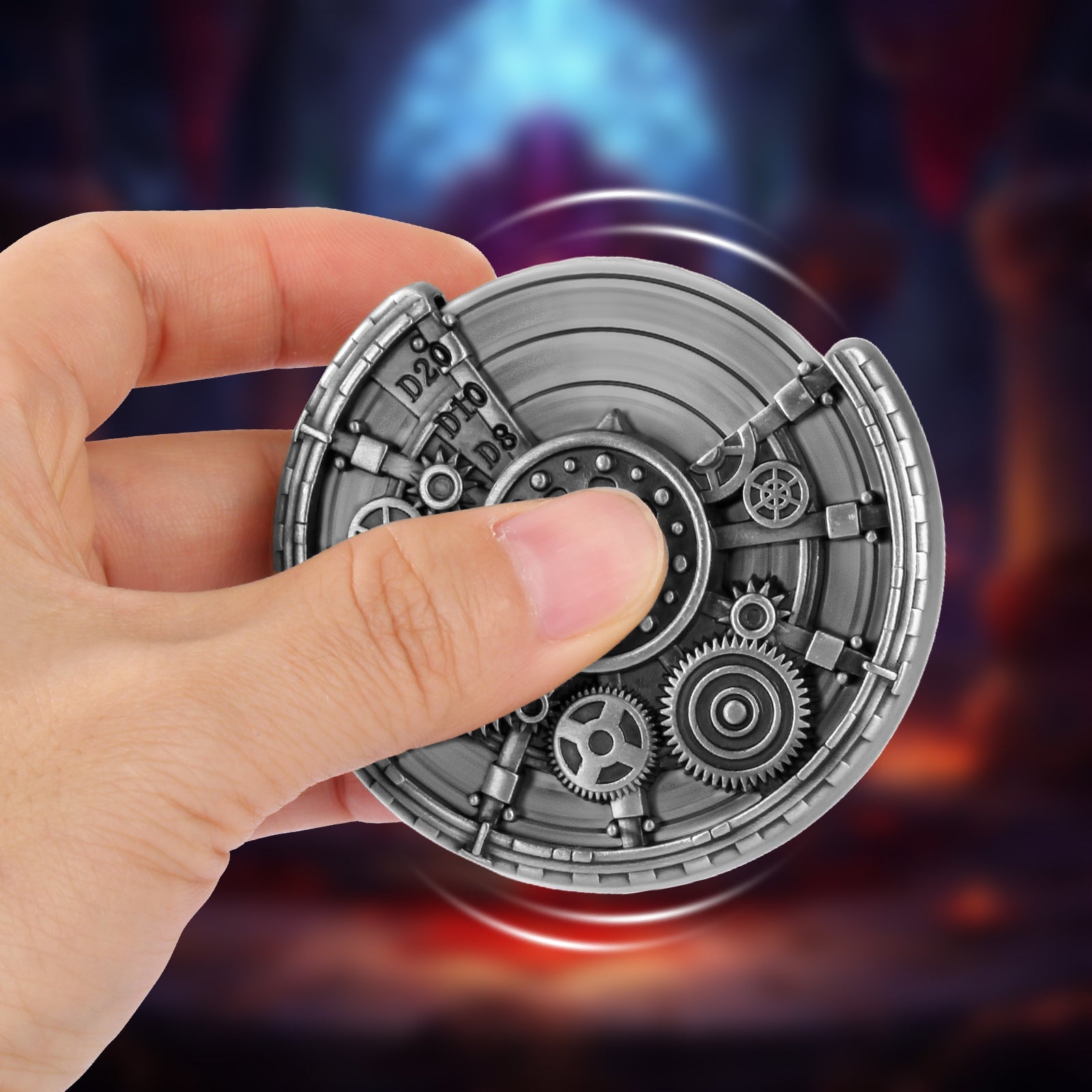 Private Model Time Gear Fingertip Gyroscope Retro Wheel DND Dice Gift Box Set, Role Playing Game Dice On The Table