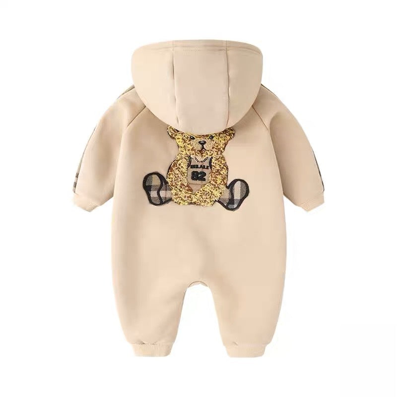 AutumnWinter Fleece- Lined Onesie For Newborn Babies