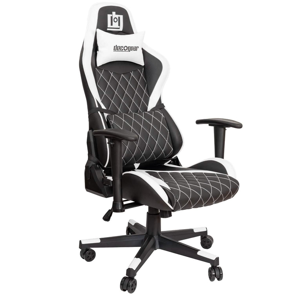 Deco Gear Ergonomic Foam Gaming Chair with Adjustable Head and Lumbar Support