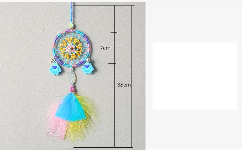 Decoration Home Dream Catchers Hanging Wall Decor Art Pendant Handmade Traditional White Cloud Dream Catcher With Led String Lights Wall Hanging Kids Room Decor Nursery Wall Art Ornament Decor Craft Gift Cute Wind Chimes National Feather Kids Girls