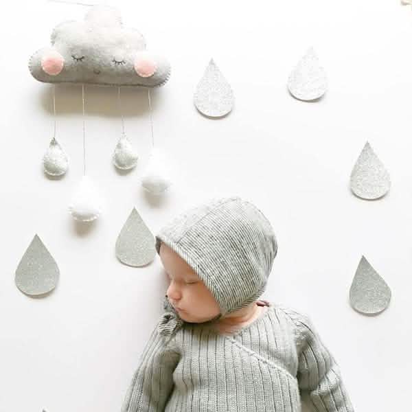 Decorative Cloud Felt Raindrop Pendant
