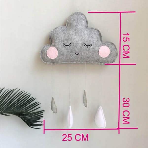 Decorative Cloud Felt Raindrop Pendant