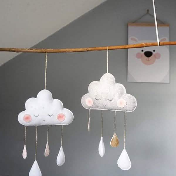 Decorative Cloud Felt Raindrop Pendant