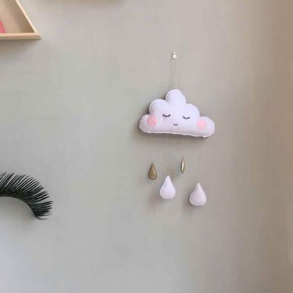 Decorative Cloud Felt Raindrop Pendant