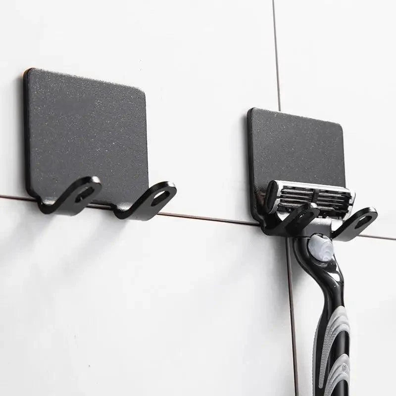 Decorative Hook 2 Pcs Punch Free Razor Holder Storage Hook Wall Men Shaving Shaver Shelf Bathroom Razor Rack Wall Bathroom Accessories