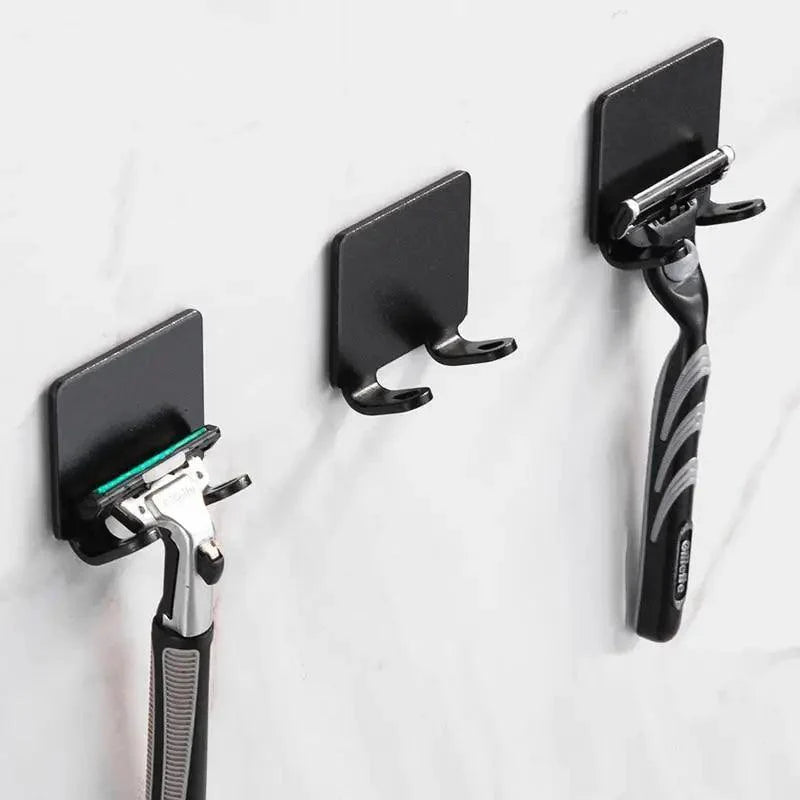 Decorative Hook 2 Pcs Punch Free Razor Holder Storage Hook Wall Men Shaving Shaver Shelf Bathroom Razor Rack Wall Bathroom Accessories