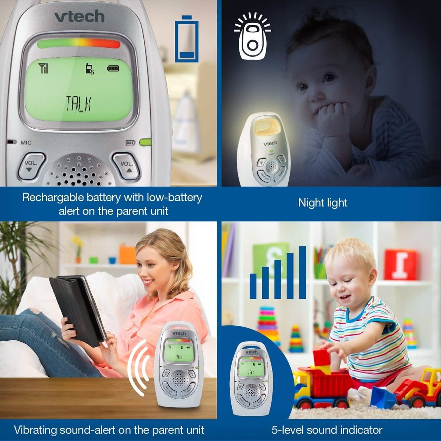 DECT 6.0 Digital Audio Baby Monitor with 2 Parent Units