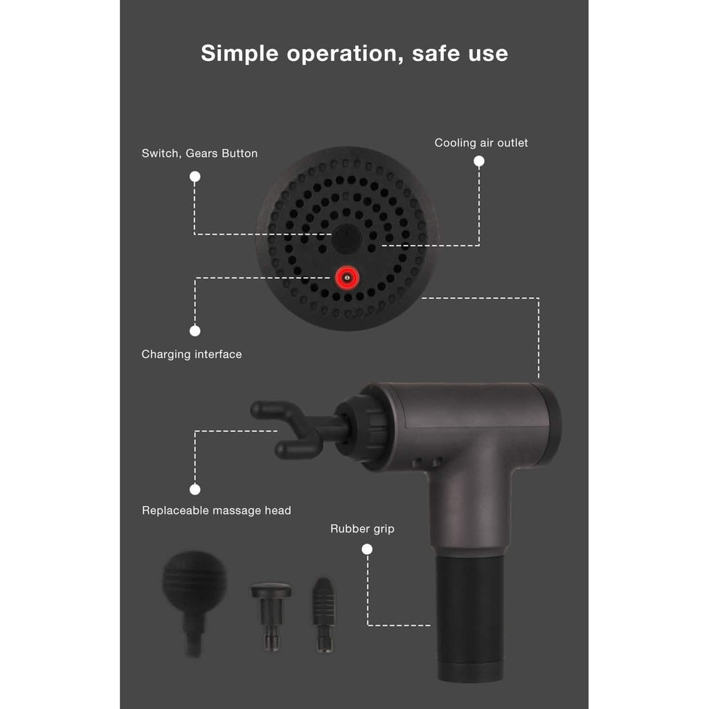 Deep Tissue Massage Gun with Interchangeable Heads