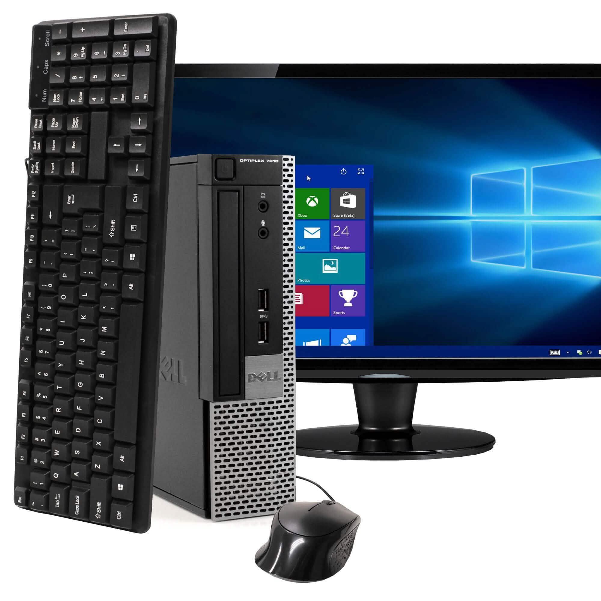 Dell OptiPlex 7010 Ultra Small Form Factor Computer PC with 22" Widescreen Screen (Refurbished)