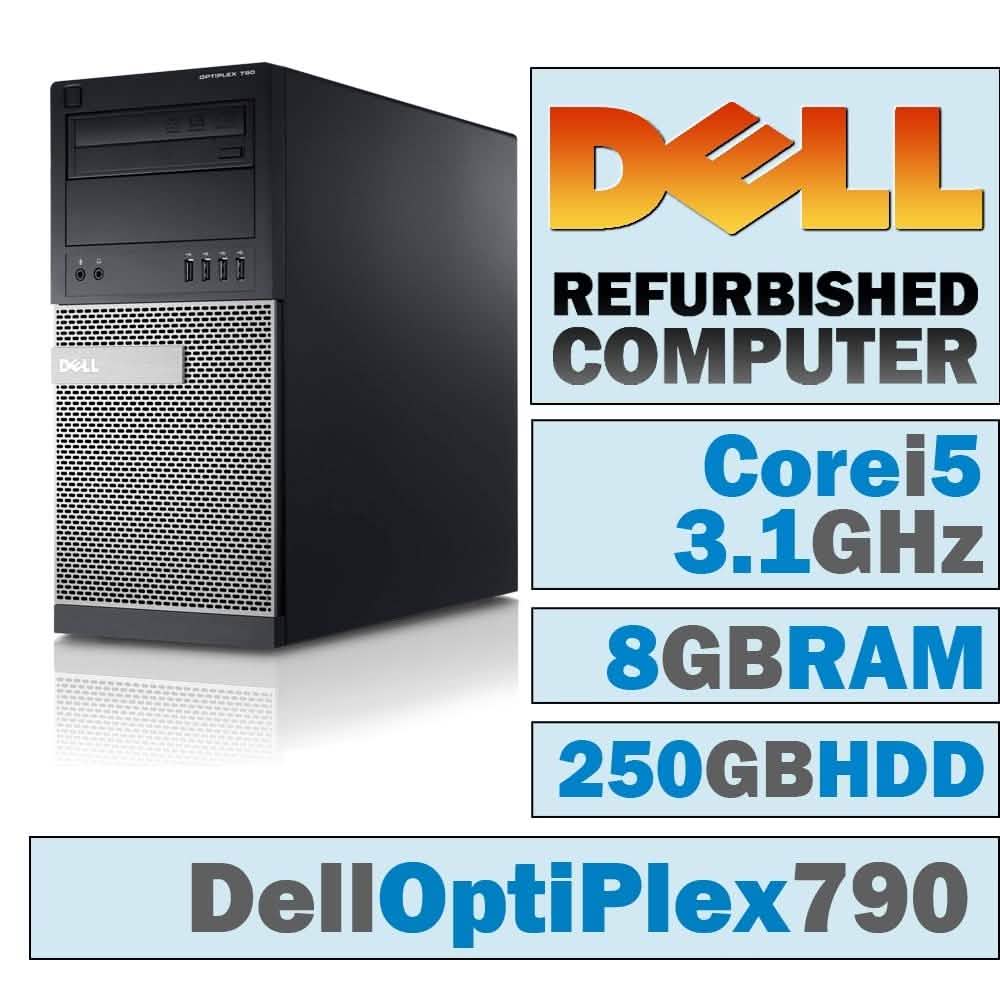 Dell OptiPlex 790 MT/Core i5-2400 Quad @ 3.1 GHz (Refurbished)