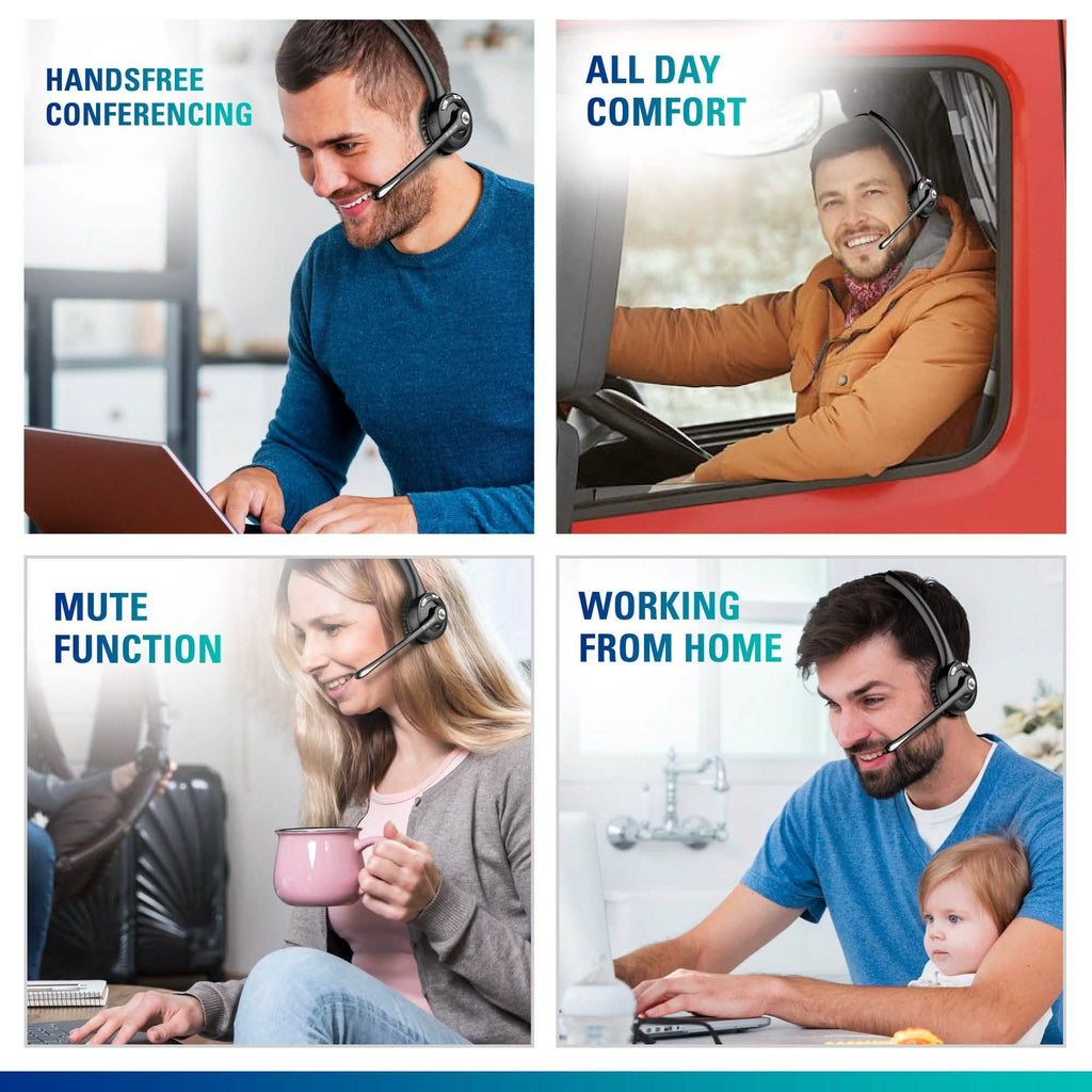Delton Low Profile OTR Wireless Trucker Headset with Microphone