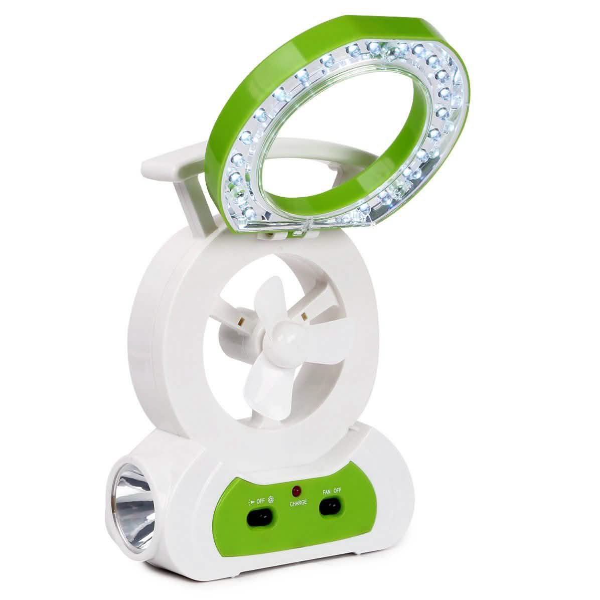 Desk Cooling Fan with 180 Degree Adjustable LED Lamp