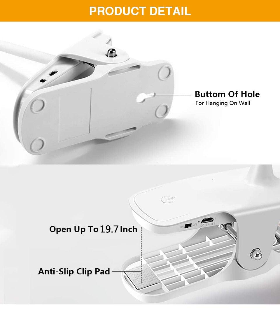 Desk Lamp Touch Clip Study Light Gooseneck Desktop USB Rechargeable Bedroom Lamp Bedside Bedside Desk Clip-on Table Lamp Decorative Table Lamp Cute Study Lamps for Bedroom Décor