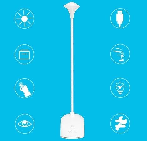 Desk Lamp USB Led Table Lamp 14 LED Table Lamp with Clip Bed Reading Book Light LED Desk Lamp Table Touch 3 Modes Blue Decorative Table Lamp Cute Study Lamps for Bedroom Décor