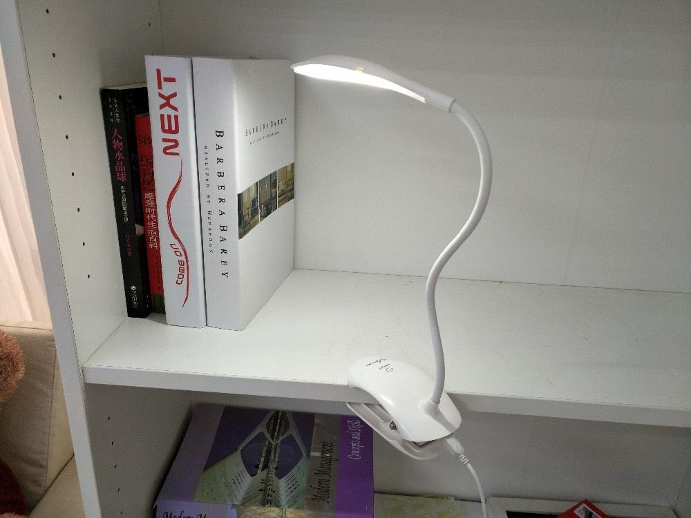 Desk Lamp USB Led Table Lamp 14 LED Table Lamp with Clip Bed Reading Book Light LED Desk Lamp Table Touch 3 Modes Blue Decorative Table Lamp Cute Study Lamps for Bedroom Décor