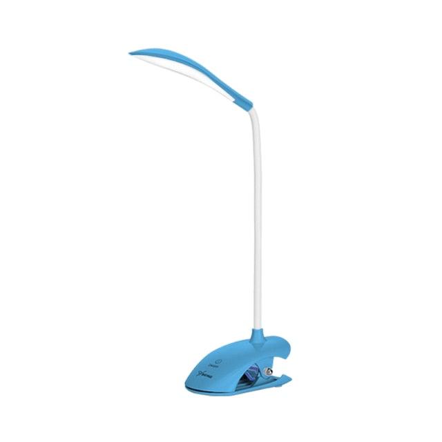Desk Lamp USB Led Table Lamp 14 LED Table Lamp with Clip Bed Reading Book Light LED Desk Lamp Table Touch 3 Modes Blue Decorative Table Lamp Cute Study Lamps for Bedroom Décor
