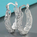 Diamond Cut Fancy Filigree Hoop Earrings