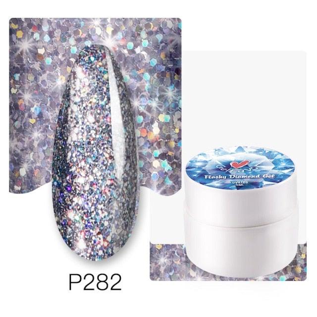 Diamond Gel Nail Polish 5ML Permanent Varnish Painting UV Manicure Reflective Sparkling Luxury Design Nail Gels for Women and Girls