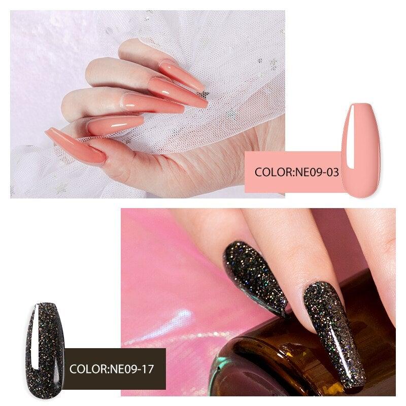 Diamond Gel Nail Polish Poly 15ml Semi Permanent UV Manicure Reflective Sparkling Luxury Shine Design For Women and Girls
