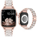 Diamond Rhinestone Stainless Steel Metal Wristband Strap