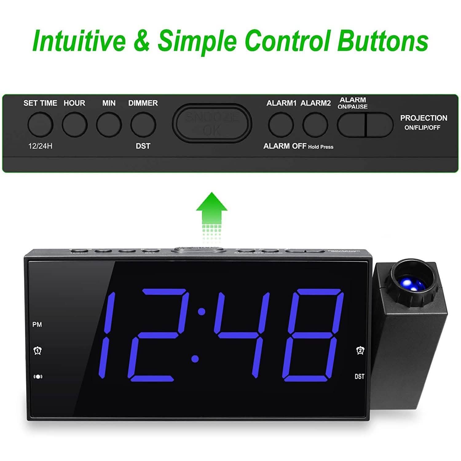 Digital Alarm Clock with Projection