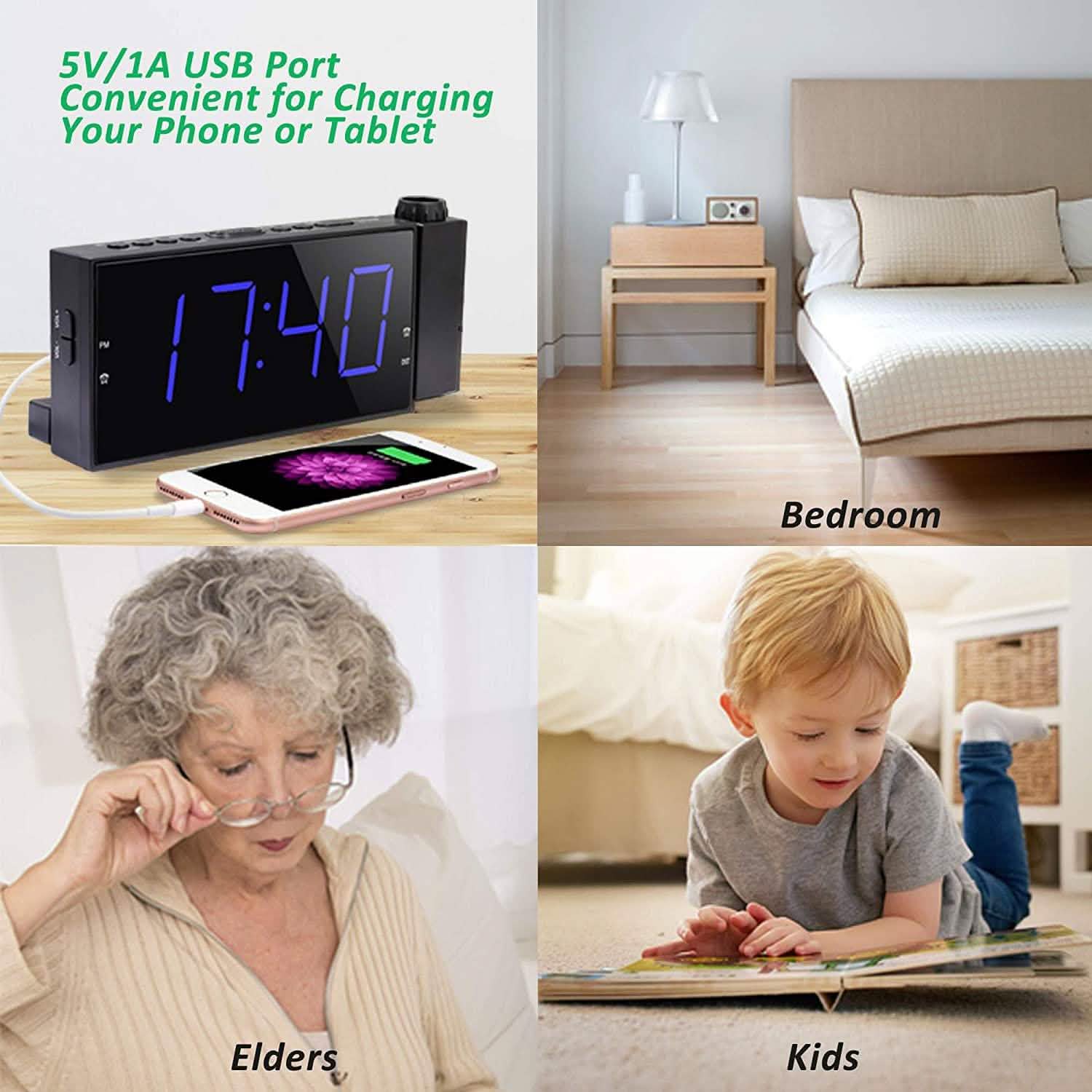 Digital Alarm Clock with Projection