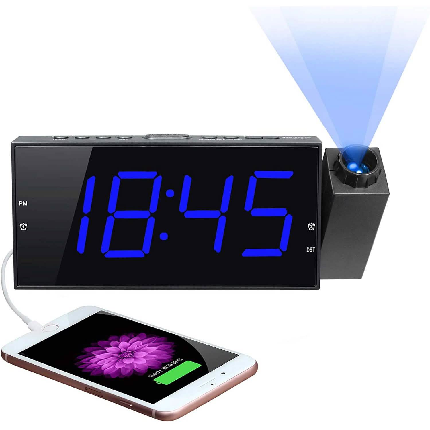 Digital Alarm Clock with Projection