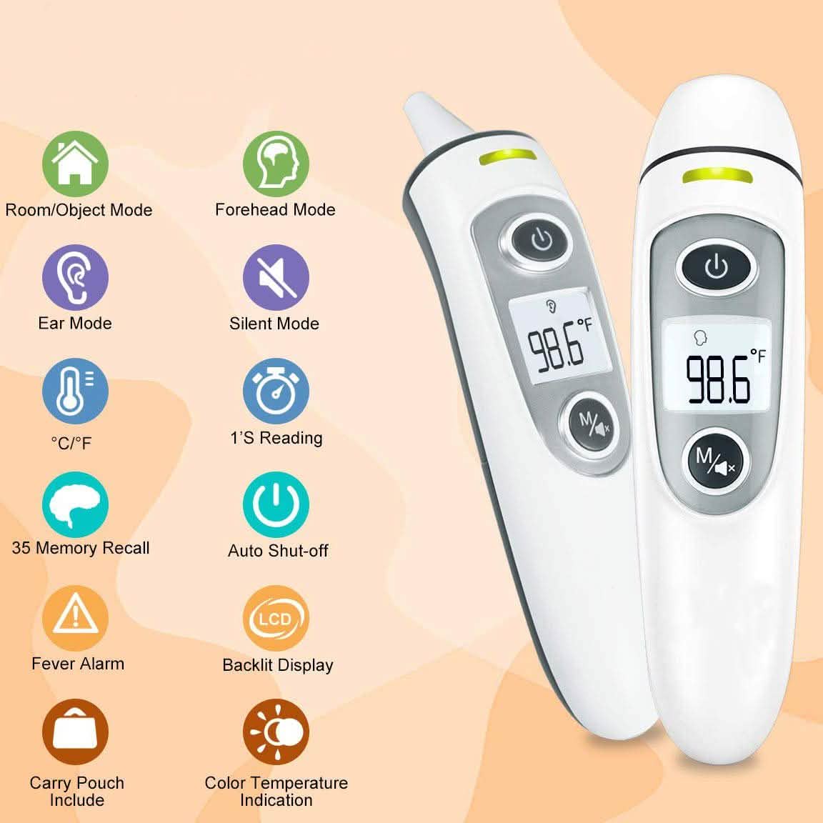 Digital Infrared Forehead and Ear Thermometer - FC-IR100