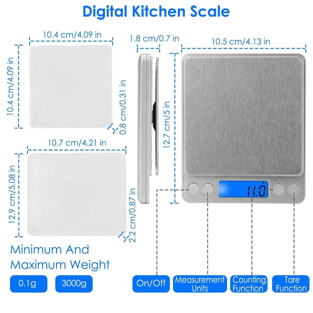 Digital Kitchen Scale with Dual Trays