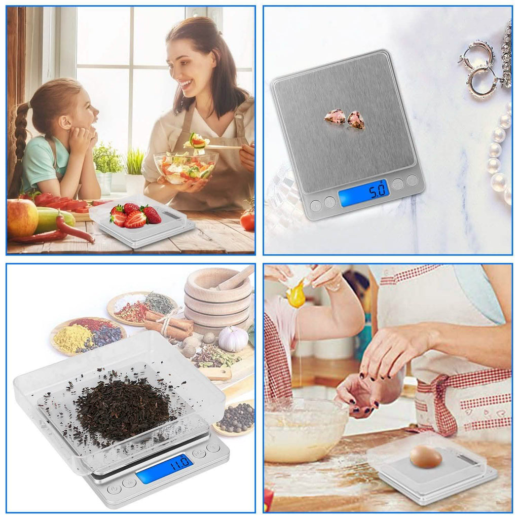 Digital Kitchen Scale with Dual Trays