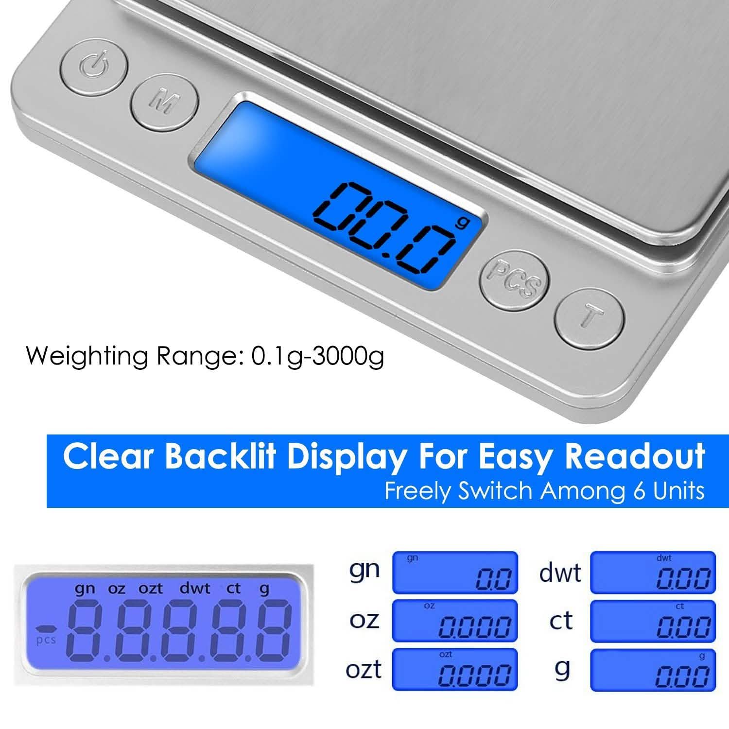 Digital Kitchen Scale with Dual Trays
