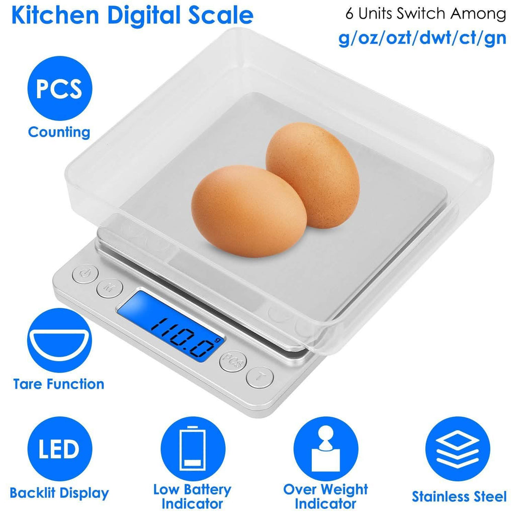 Digital Kitchen Scale with Dual Trays