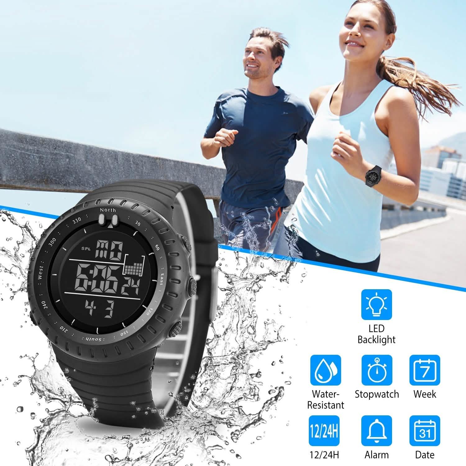 Digital Men's Sports Military Tactical Wrist Watch